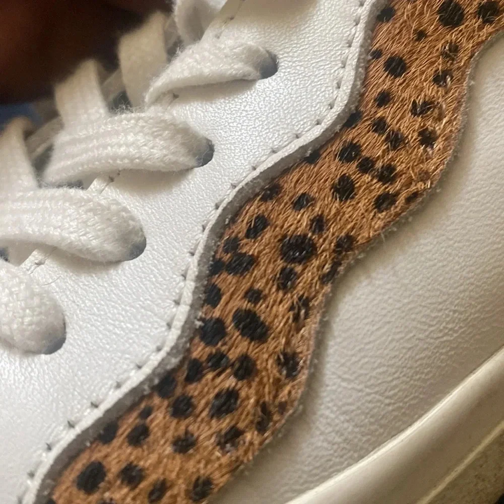 Madewell leather animal fur sneakers